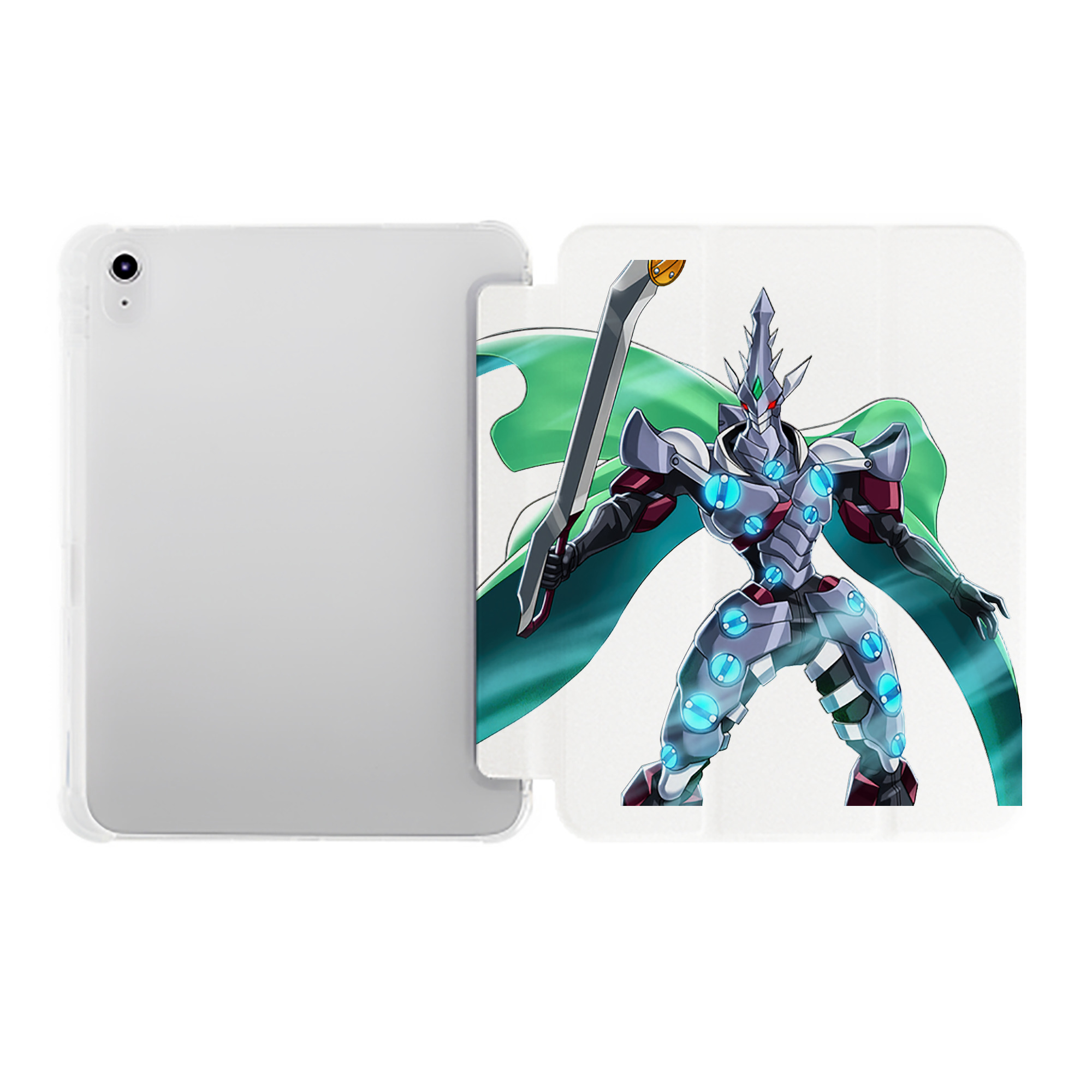 （画像用） 遊☆戯☆王 Yu-Gi-Oh! IPad ケース ペン収納付き 三つ折りスタンド PUレザー×シリコン 対応機種9.5/10.5/10.9インチ